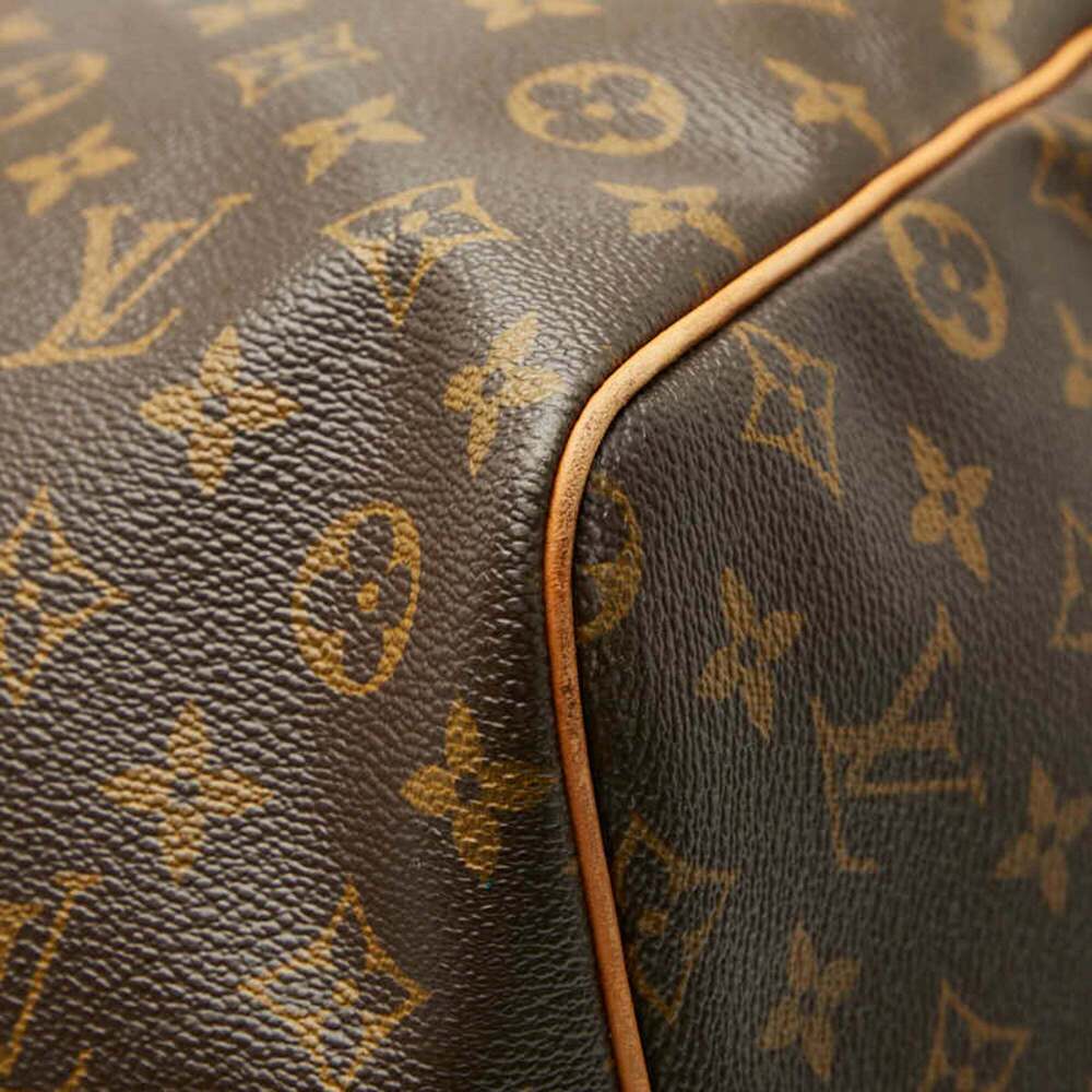 LOUIS VUITTON Authentic Brown Monogram Leather Keepall 60 Boston Bag - Picture 4 of 15
